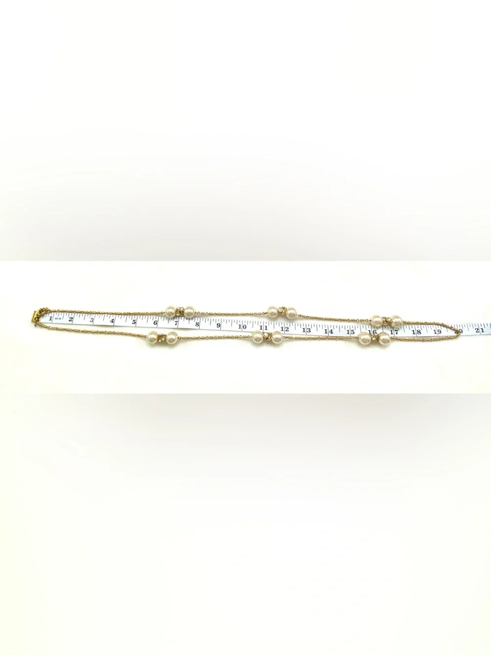J. Crew Long Gold-Tone Necklace with Ivory Pearls